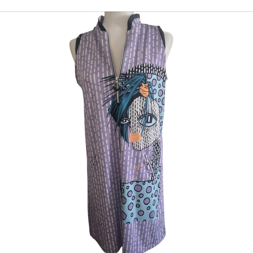 Jamie Sadock Purple and Blue Artistic Mini Dress - Picture 4 of 6